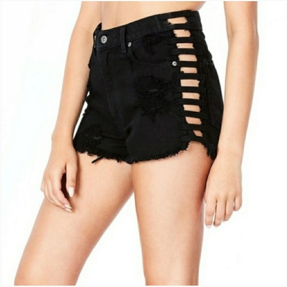 Carmar | Distressed Side Cut Out Jean Shorts 26